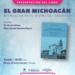 Secum invita a la presentación editorial de “El gran Michoacán en el otoño del siglo XVII”